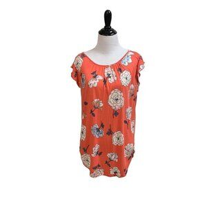 Ann Taylor LOFT Women's Blouse Size XS Short Sleeves Floral Print Rayon